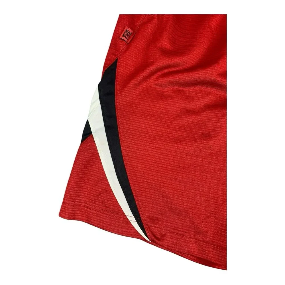 Nike Dri-FIT Basketball Shorts Mens Medium Red Black White Mesh Athletic Gym